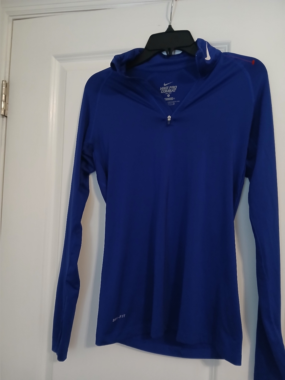 Pre-owned Clean Nike Royal Blue Long Sleeve Hooded Dri-FIT Top